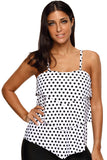 Retro Polka Dot Ruffle Halter Tankini Top