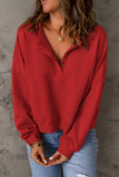 Front Buttons Drop Shoulder Pullover Sweatshirt