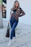 Leopard Colorblock Long Sleeve Top