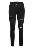 Burgundy Distressed Front Stretch Denim Pants