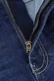 Plus Size Deep Wash Mid-waist Flared Jeans