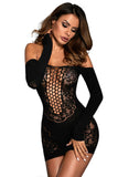 Off Shoulder Glove Sleeve Floral Lace Hollow-out Chemise