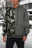 Camo Colorblock Men's Hoodie with Kangaroo Pocket