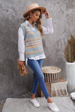 Tribal Print V Neck Knitted Sweater Vest