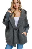 Woolen Fur Horn Button Oversize Jacket