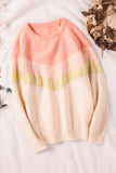 V Stripe Pattern Colorblock Sweater