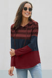 Color Block Drawstring Hoodie