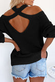 Cool Breeze Cotton Cold Shoulder Sweater