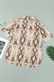 Python Print Short Sleeve Shirt    Leopard Print Short Sleeve Shirt