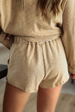 Khaki Pocketed Knit Loungewear Set