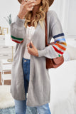 Striped Balloon Sleeve Cardigan