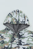 Camouflage Sequins Back Drawstring Hoodie
