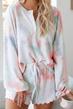 Floral Print White Knit Lounge Set
