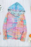 Multicolor Tie Dyed Pocket Pullover Hoodie