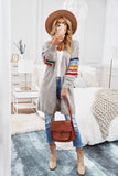 Striped Balloon Sleeve Cardigan