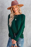 Loose Fit Wide Neck Batwing Sleeves Top