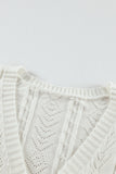 Ruffled Buttoned Open Front Knitted Sweater