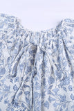 V-neck Short Sleeve Fashion Print Fantasy Fluttering Blouse