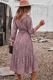 Floral long sleeve autumn winter dress