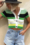 Colorblock Knitted Crop Top