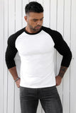 Men's Letter Car Print Color Block Long Sleeve Top