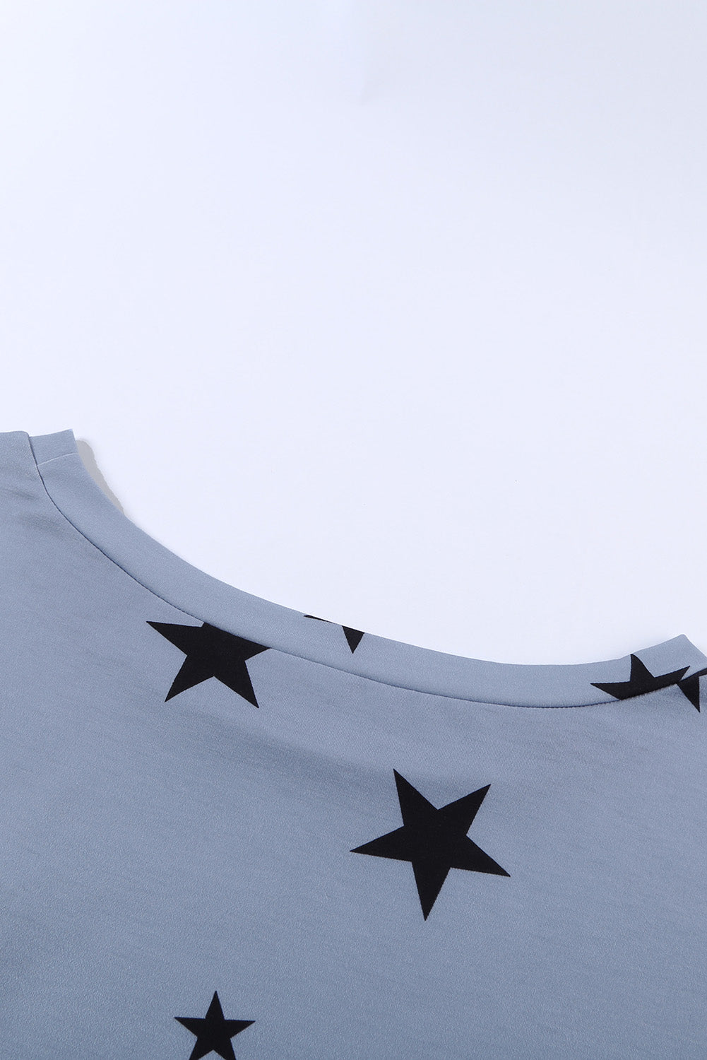 Crew Neck Star Print T-shirt with Pocket