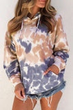 Splat Tie Dye Large Front Pocket Long Sleeve Elastic Cuff Pullover Hoodie