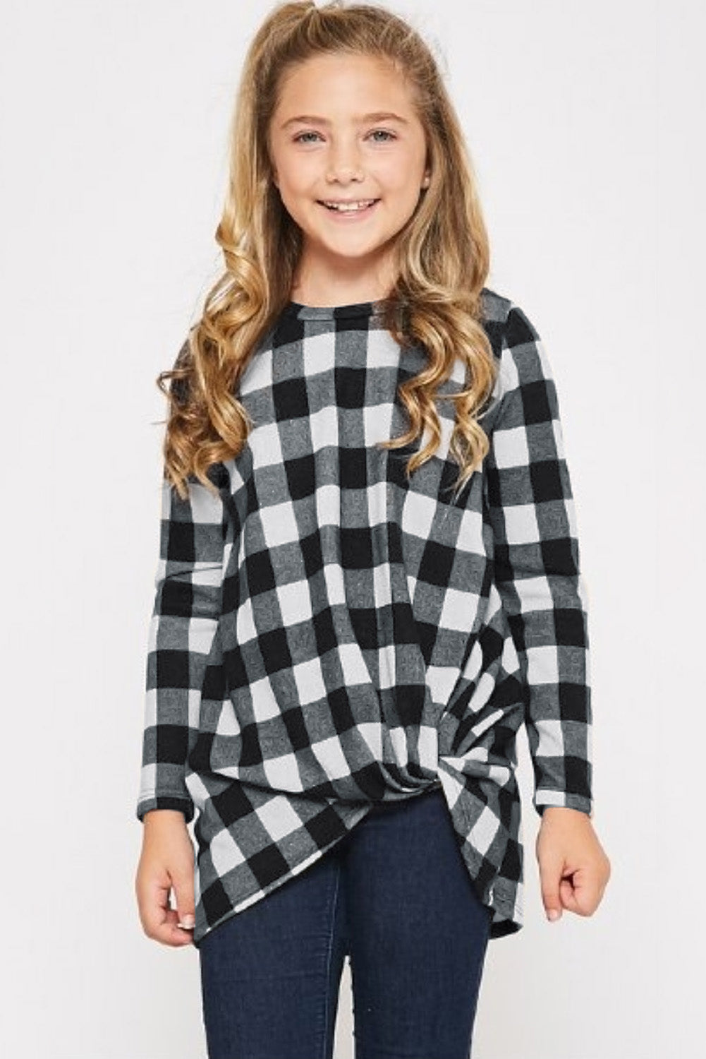 Buffalo Plaid Knotted Top
