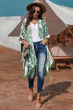 Boho Paisley Print Kimono Beach Cover up with Tassel