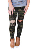 Floral Hollow Out Black Skinny Leggings