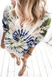 Casual Tie-dye V Neck Pullover Sweatshirt