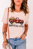 Pink Happy Fall Pumpkin Truck Graphic Tee