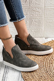 Faux Suede Slip-on Wedge Shoes