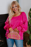 Square Neck Bishop Sleeves Shift Top