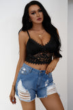 Deep V Lace Bralette Crop Top