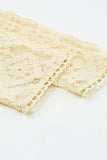 Beige Mock Neck Lace Blouse