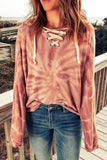 Tie Dye Lace Up Hoodie