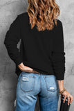 Black Halloween Pumpkin Graphic Print Long Sleeve Sweatshirt