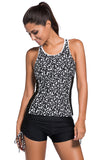 Active Monochrome Racerback Tankini and Swim Shorts