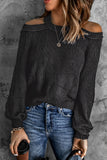 Cool Breeze Cotton Cold Shoulder Sweater