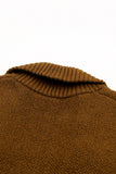 Shawl Collar Belted Knitted Long Sweater