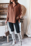 Buttoned Drop Shoulder Bishop Sleeve Shirt
