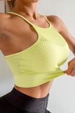 Mesh Splicing Textured Active Sports Bra