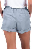 Cuffed Leg Opening Paper-bag Waist Casual Shorts