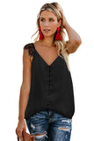 Adjustable Lace Straps Buttons Tank Top