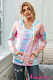 Multicolor Tie Dyed Pocket Pullover Hoodie