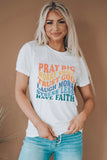 White Have Faith Inspired Words Print T Shirt