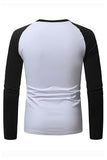 Men's Letter Car Print Color Block Long Sleeve Top