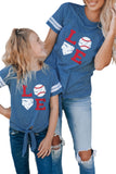 Family Matching LOVE Baseball Graphic Print Mama's T Shirt