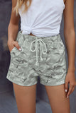 Camouflage Drawstring Casual Shorts